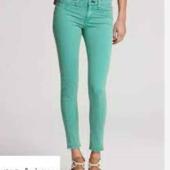 Rag & Bone Vintg Biscay Turquoise Green Jegging Jeans Size 24 - Picture 1 of 10
